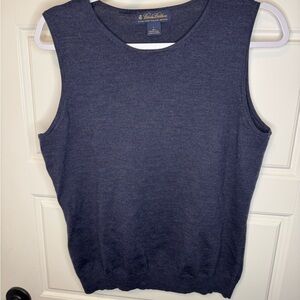 Brooks Brothers Navy Merino Wool Sweater Vest, Mens Large